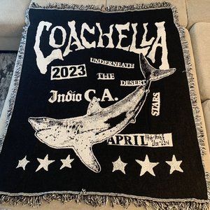 Coachella 2023 Under The Desert Stars Disco Shark Blanket